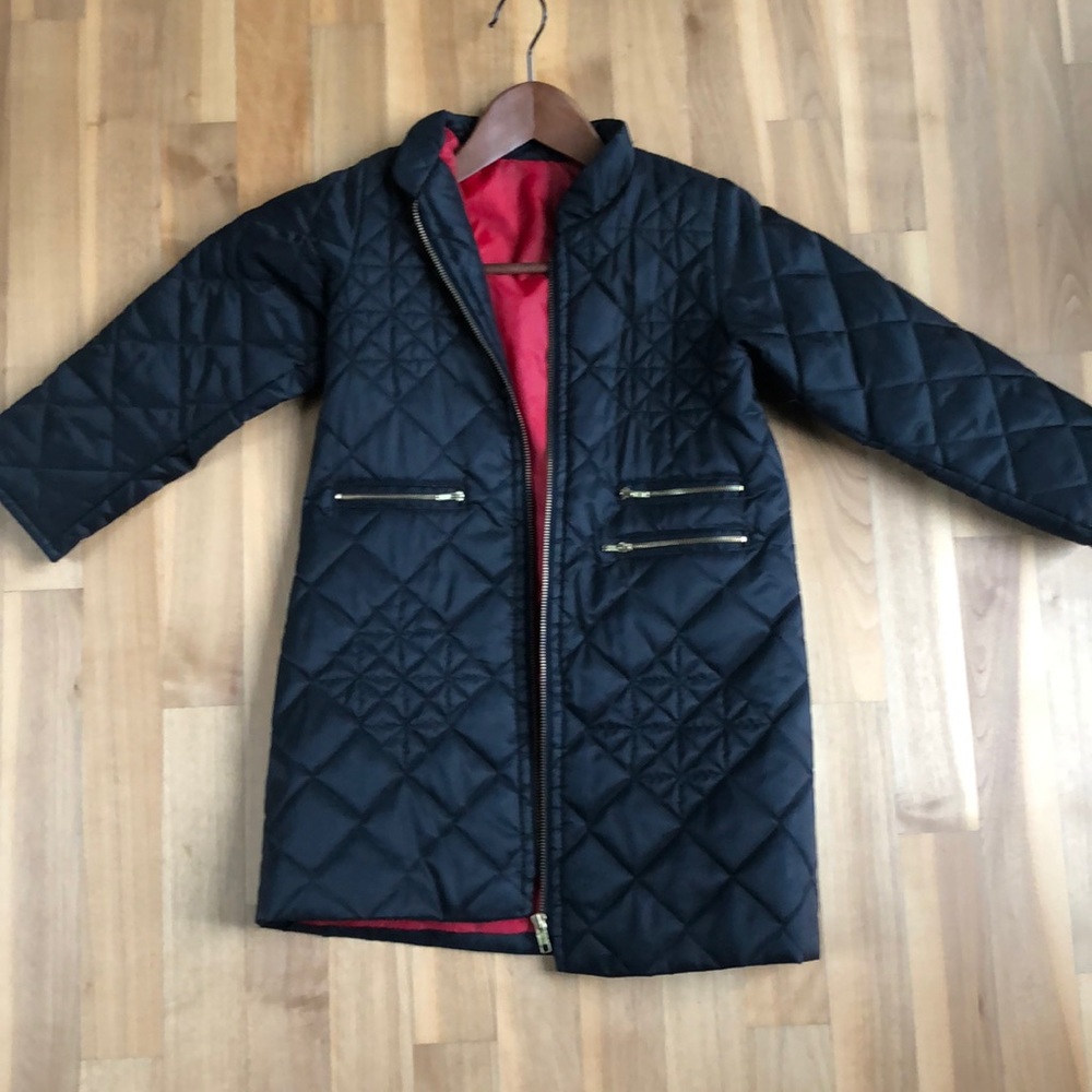 Custom made quilted dress coat for girls.